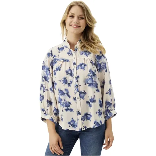Blue Abstract Print Shirt , female, Sizes: 2XL, L, M, XL - IN Front - Modalova