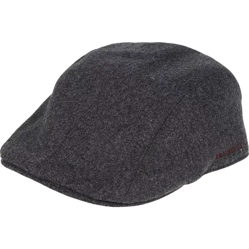 Grey Flannel Flat Cap Aw24 , male, Sizes: L - BRUNELLO CUCINELLI - Modalova