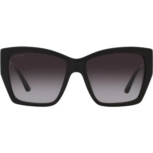 Unique Square Sunglasses with Frame and Gray Gradient Lenses , female, Sizes: 57 MM - Bvlgari - Modalova