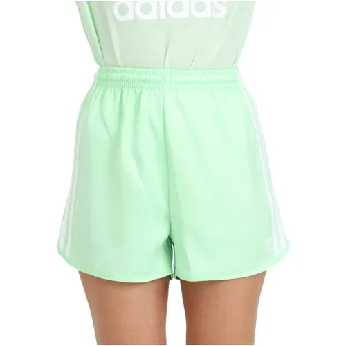 Grüne Satin Sprint Shorts , Damen, Größe: M - adidas Originals - Modalova