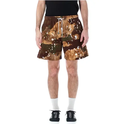 Camo Dripping Shorts Stylish Modern Man , male, Sizes: S, L - Msgm - Modalova