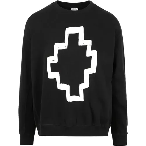 Schwarzer Baumwoll-Sweatshirt mit Logo-Print , Herren, Größe: L - Marcelo Burlon - Modalova