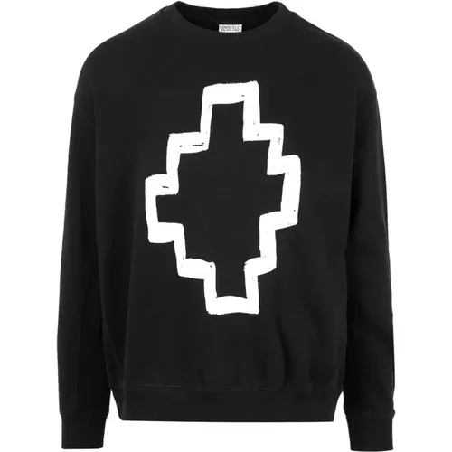 Schwarzer Baumwoll-Sweatshirt mit Logo-Print - Marcelo Burlon - Modalova