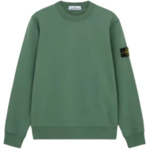 Cotton Crewneck Sweatshirt with Ribbed Details , male, Sizes: L, XL - Stone Island - Modalova