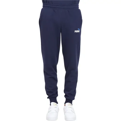 Blaue Logo Sweatpants , Herren, Größe: L - Puma - Modalova