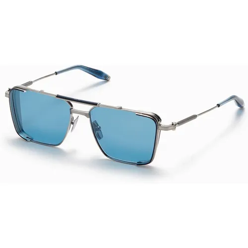 Quadratische Aviator-Sonnenbrille in Silber/Blau - Akoni - Modalova