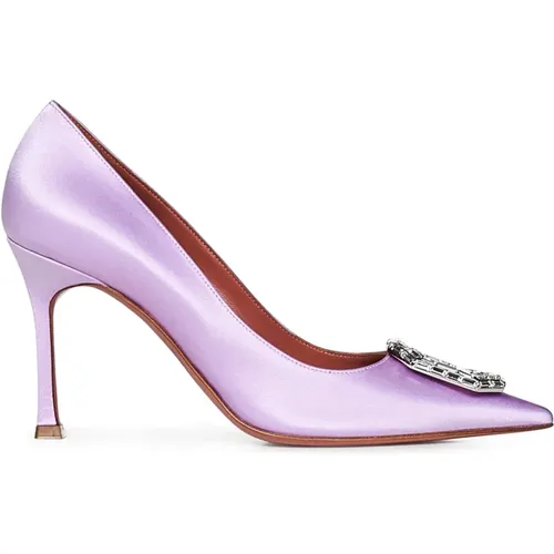 Silk Satin Camelia Pump , female, Sizes: 5 UK, 8 UK, 5 1/2 UK, 3 UK, 4 1/2 UK - Amina Muaddi - Modalova