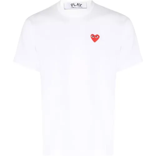 Weißes Herz Logo T-shirt , Herren, Größe: S - Comme des Garçons Play - Modalova