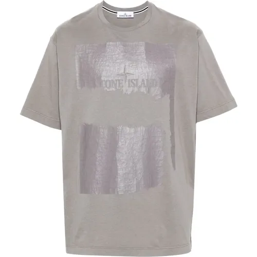 Dove Grey T-shirts and Polos , male, Sizes: S, L, M, XL - Stone Island - Modalova