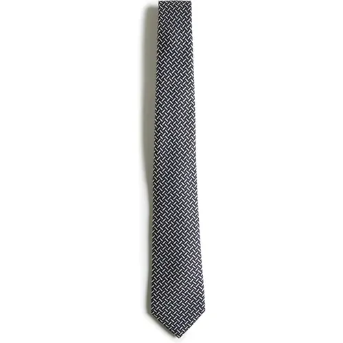 Elegante Schwarze Krawatten mit Weiß/Blau - Giorgio Armani - Modalova