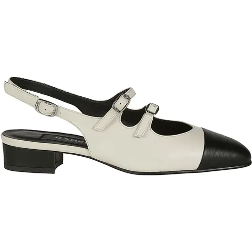 Schwarze Slingback-Schuhe mit Doppelriemen , Damen, Größe: 38 1/2 EU - Carel - Modalova