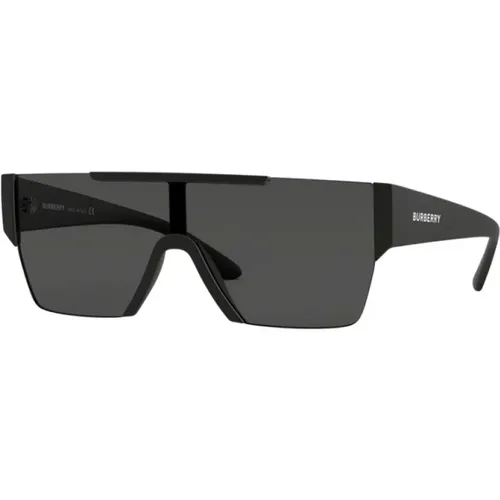 Klassische Matte Schwarze Sonnenbrille , Herren, Größe: 38 MM - Burberry - Modalova