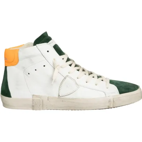 Weiße Grüne High Top Sneakers - Philippe Model - Modalova