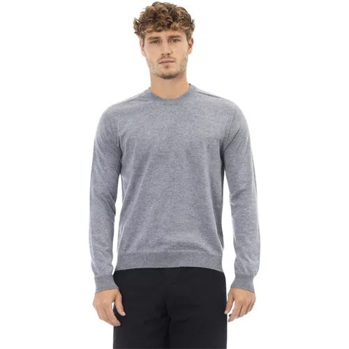 Crew Neck Long Sleeve Sweater , male, Sizes: L, M - Alpha Studio - Modalova