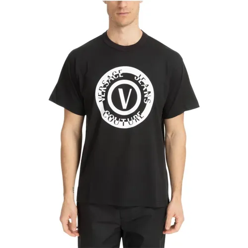 V-Emblem T-shirt , male, Sizes: M - Versace Jeans Couture - Modalova