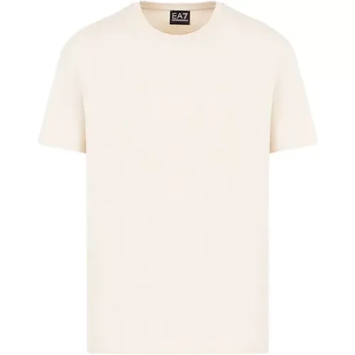 Organic Cotton T-shirt with EA7 Logo , male, Sizes: XL, M, L - Emporio Armani EA7 - Modalova