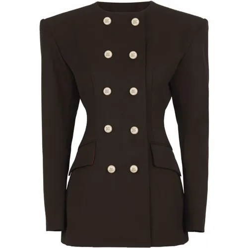 Double-Breasted Wool Jacket , female, Sizes: XS - Dolce & Gabbana - Modalova