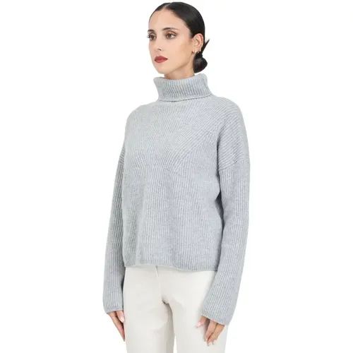 Grauer Rollkragenpullover , Damen, Größe: S - Max Mara - Modalova