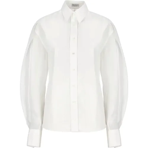 Cotton Shirt with Collar , female, Sizes: M, L - BRUNELLO CUCINELLI - Modalova