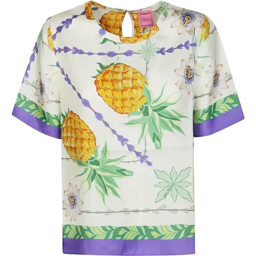 Ananas Style Modern T-Shirt , female, Sizes: M - Franco Ferrari - Modalova