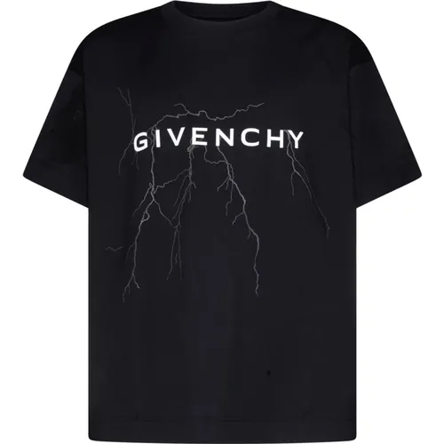 Schwarze T-Shirts und Polos Weiß/Blau , Herren, Größe: 2XL - Givenchy - Modalova