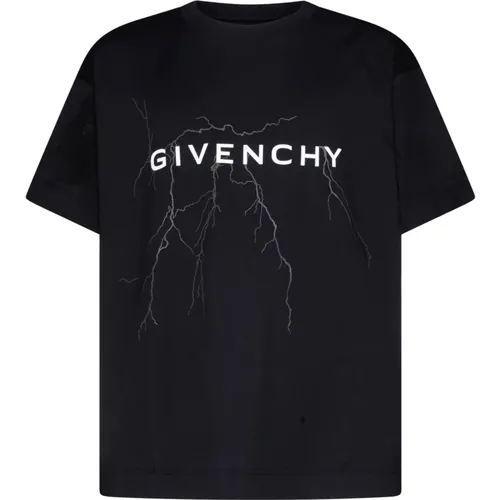 Schwarze T-Shirts und Polos Weiß/Blau , Herren, Größe: L - Givenchy - Modalova