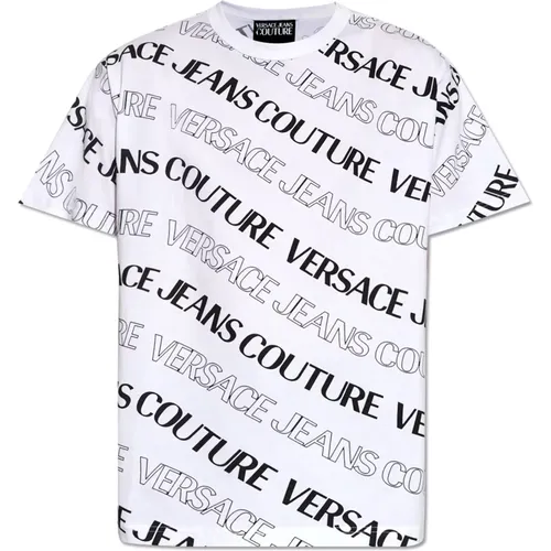 T-shirt with logo , male, Sizes: L, 2XL, M, S, XL - Versace Jeans Couture - Modalova