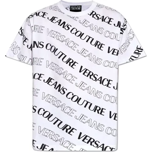 T-shirt with logo , male, Sizes: L, M, S - Versace Jeans Couture - Modalova