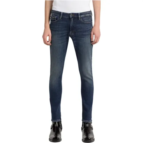 Blaue Skinny Jeans 5-Pocket-Stil , Herren, Größe: W29 - Calvin Klein - Modalova