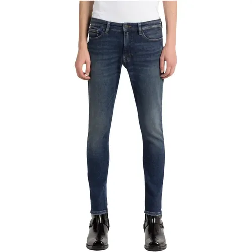 Blaue Skinny Jeans 5-Pocket-Stil , Herren, Größe: W31 - Calvin Klein - Modalova
