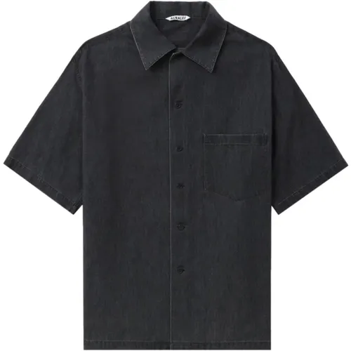 Denim Shirt Notched Collar , male, Sizes: S, XS, M - Auralee - Modalova