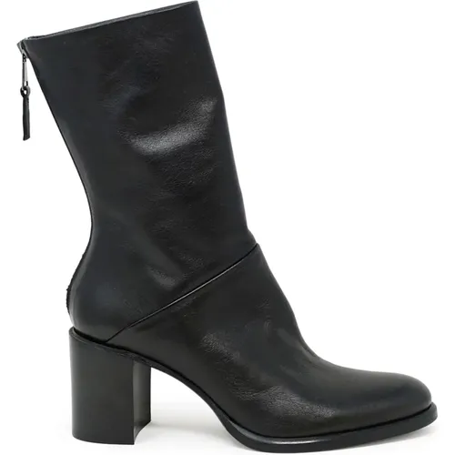 Schwarze Leder-Stiefeletten Fw22 , Damen, Größe: 38 EU - Elena Iachi - Modalova