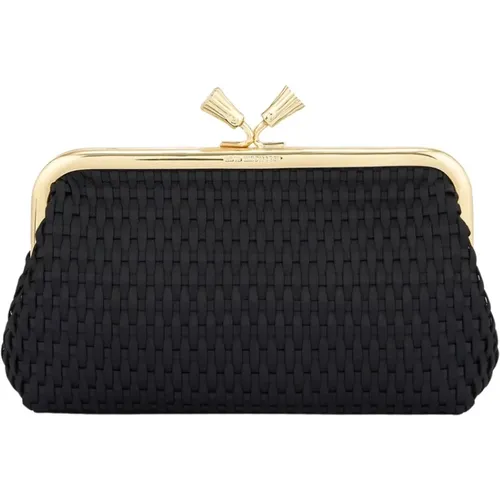 Satin Maud Clutch with Tassel Closure , female, Sizes: ONE SIZE - Anya Hindmarch - Modalova