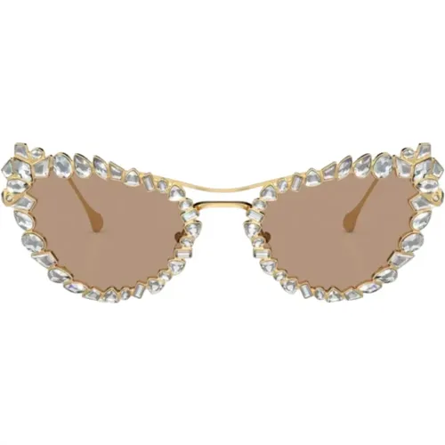 Sole Cat-Eye Sonnenbrille mit abnehmbarem Clip , Damen, Größe: 56 MM - Swarovski - Modalova