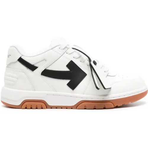 Off , Leather Arrow Sneakers , male, Sizes: 6 UK - Off White - Modalova