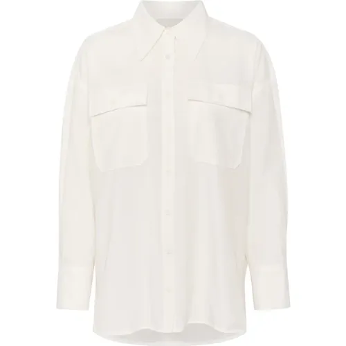 Boxy Shirt mit Brusttaschen Snow , Damen, Größe: M - My Essential Wardrobe - Modalova