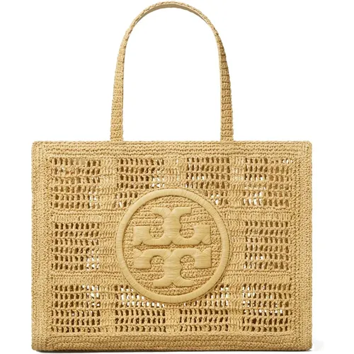 Hand-Crocheted Large Tote - Natural , female, Sizes: ONE SIZE - TORY BURCH - Modalova