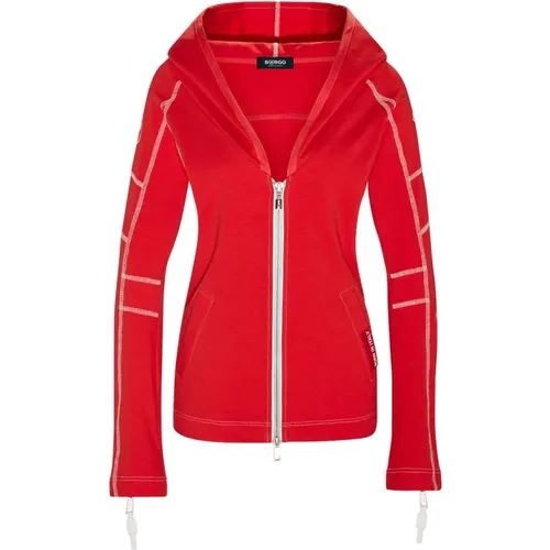 Adria Roter Reißverschluss Hoodie , Damen, Größe: S - Borgo - Modalova