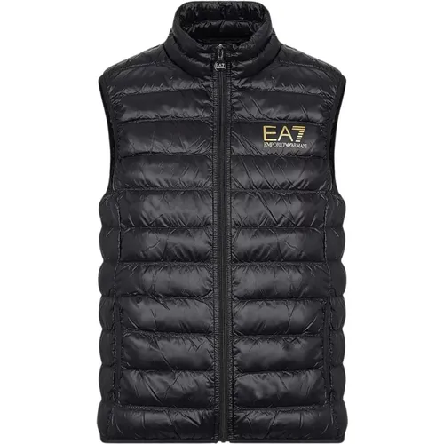 Schwarze Packbare Daunenjacke Topwear , Herren, Größe: M - Emporio Armani EA7 - Modalova