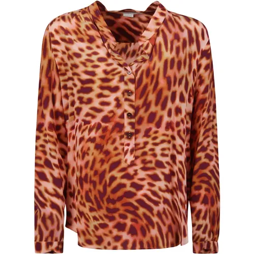 Cheetah Print Seiden CDC Shirt , Damen, Größe: 3XS - Stella Mccartney - Modalova
