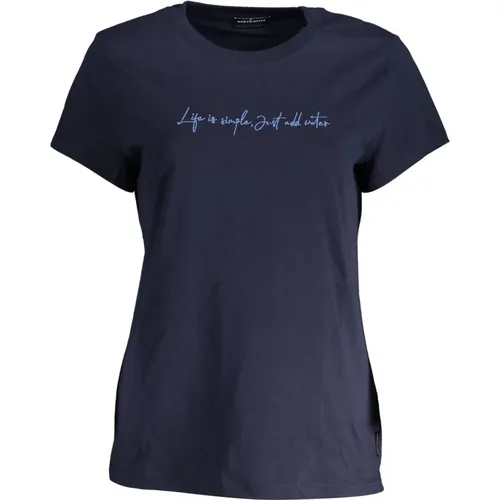 Cotton T-Shirt with Signature Embroidery , female, Sizes: XS - North Sails - Modalova