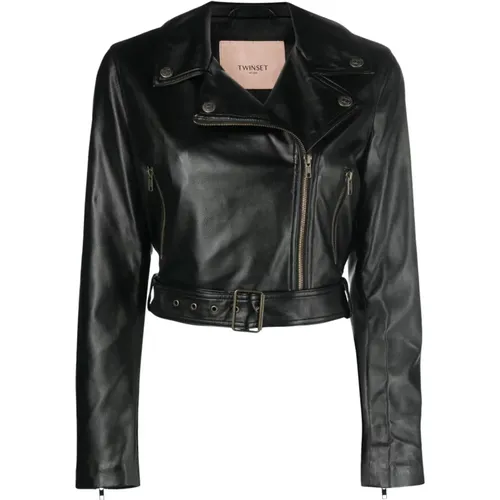Leather Jacket , female, Sizes: L, S, XS, M - Twinset - Modalova