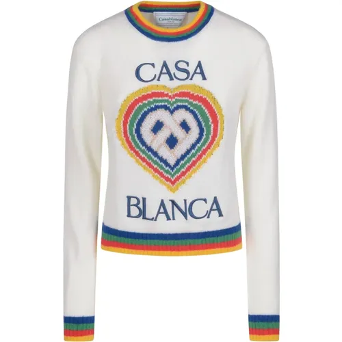 Heart Logo Sweater Multicolour , female, Sizes: S, XS, L, M - Casablanca - Modalova