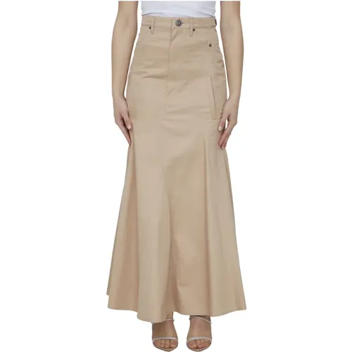 Cotton Gabardine High-Waisted Skirt , female, Sizes: 3XL - Burberry - Modalova