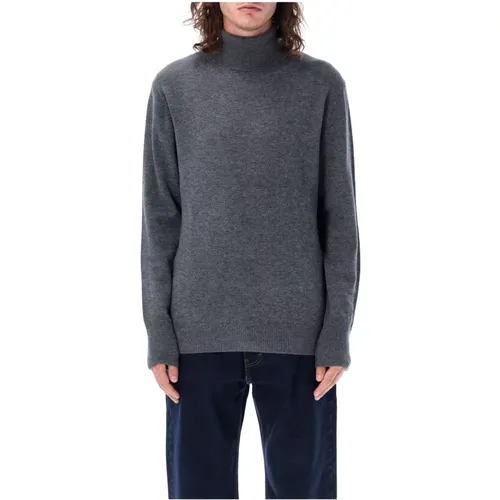 Grauer Pullover mit hohem Kragen aus Wolle , Herren, Größe: 2XL - Aspesi - Modalova