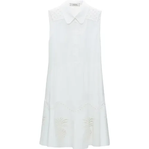 Poplin Power Minidress with Pineapple Embroidery , female, Sizes: M, XS - dorothee schumacher - Modalova