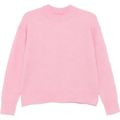 Rosa Strickpullover Gebürsteter Effekt , Damen, Größe: M - Samsøe Samsøe - Modalova