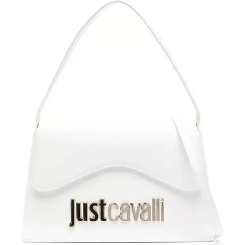 Weiße Damen Schultertasche mit Logo , Damen, Größe: ONE Size - Just Cavalli - Modalova