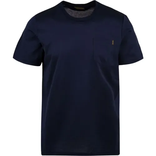 Blaue T-Shirts und Polos , Herren, Größe: 2XL - Moorer - Modalova