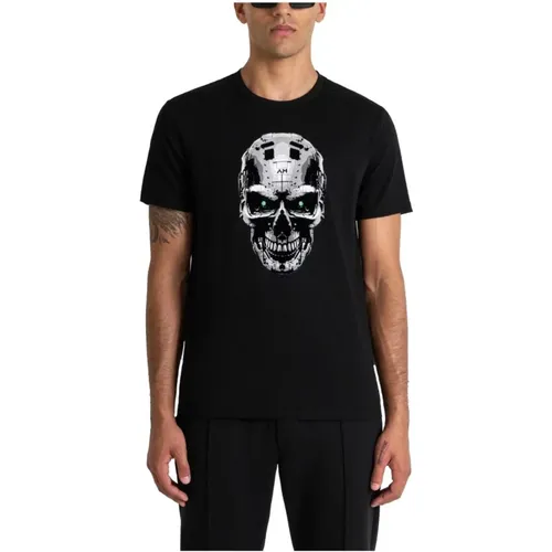 Slim Fit Baumwoll T-Shirt , Herren, Größe: M - Antony Morato - Modalova